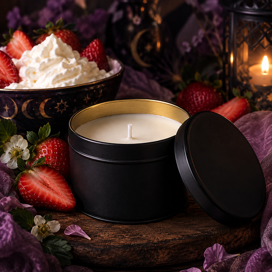 Strawberry & Cream Soy Candle Tin w/ Cotton Wick 4oz